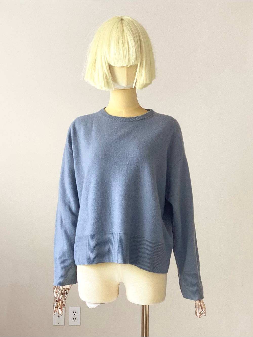 Nili Lotan Dusty Blue Grey Crewneck Sweater
